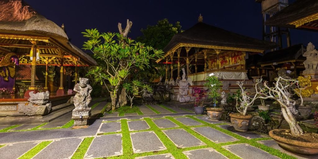 night time at the ubud palace