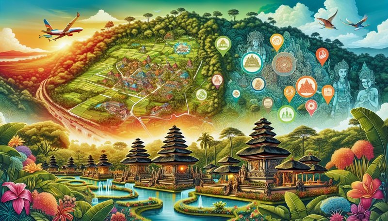 cool bali destination illustration