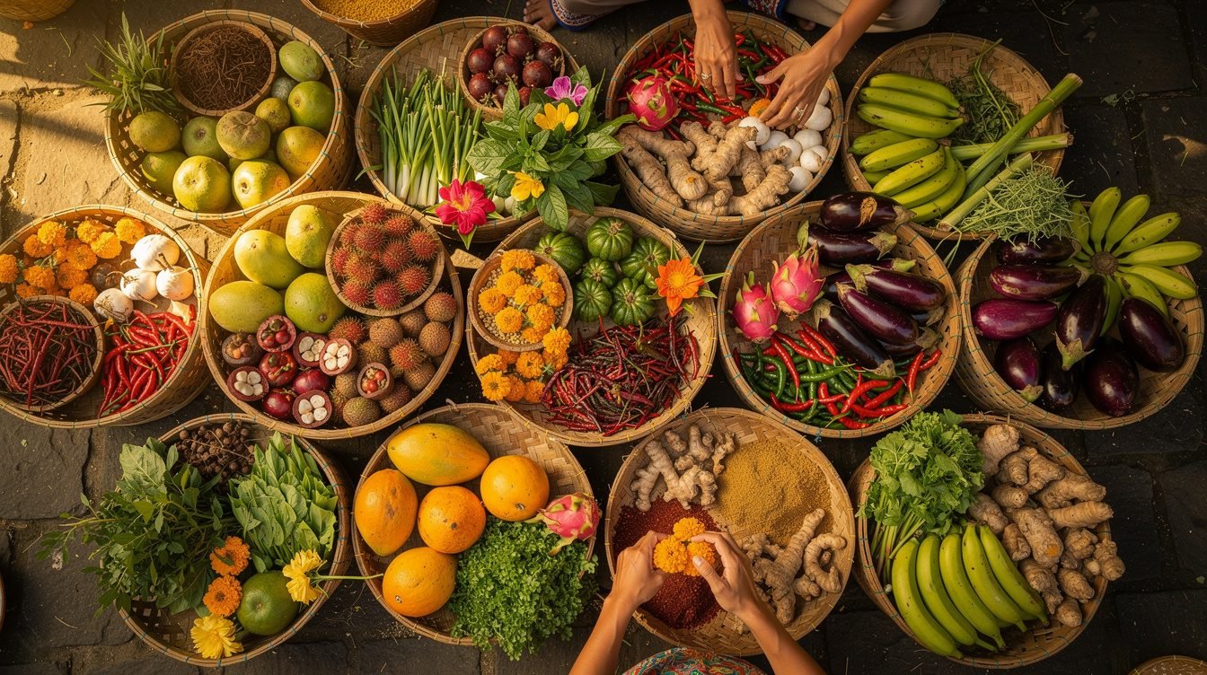 Ubud traditional market fresh tropical produce