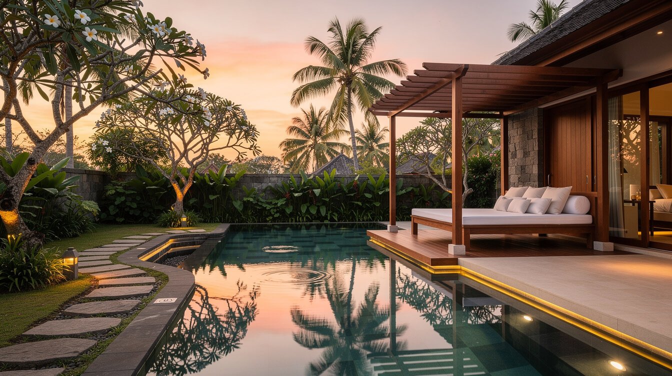 private pool villa tropical garden Ubud Bali