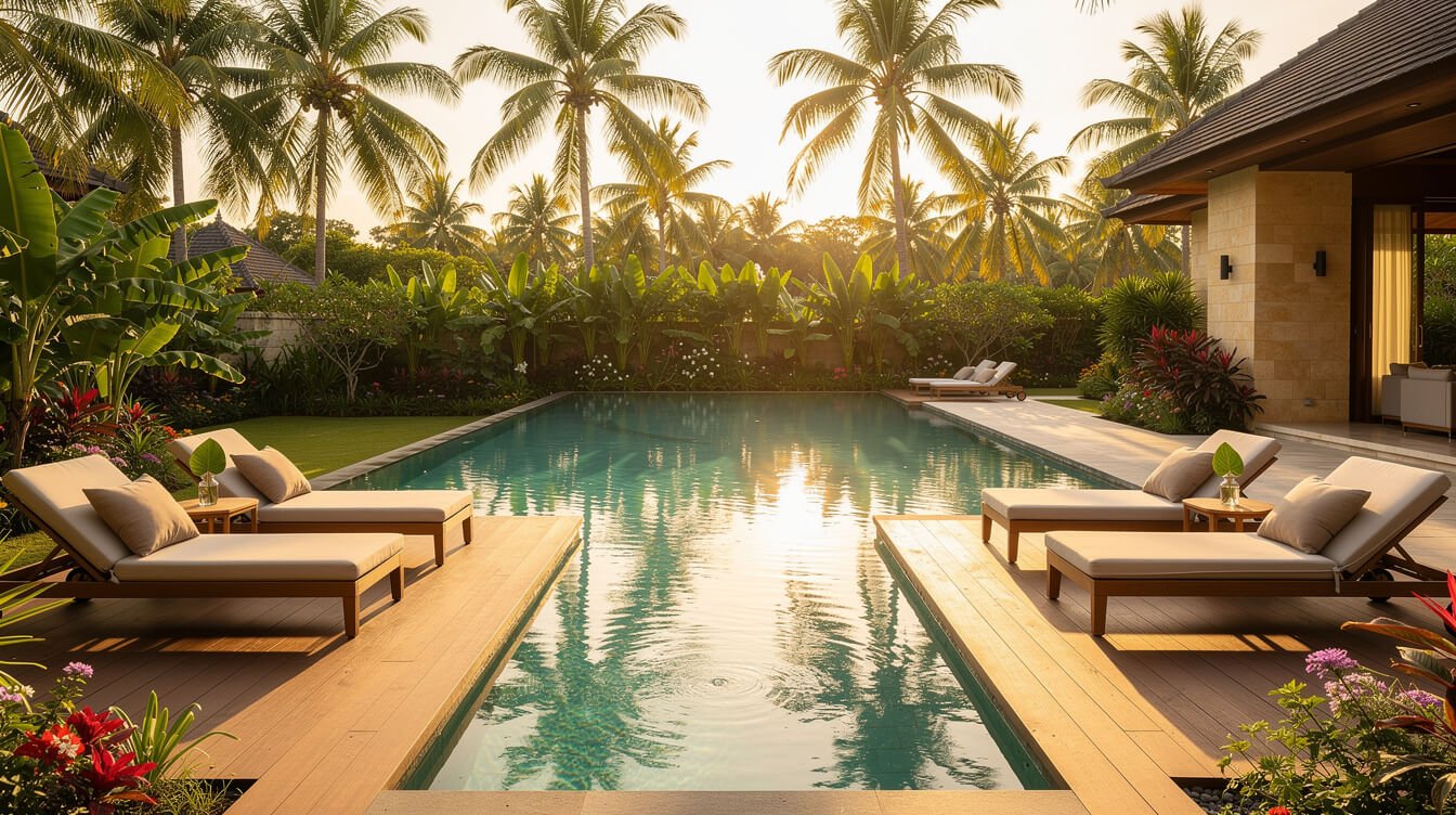 Villa Amrita pool deck Ubud