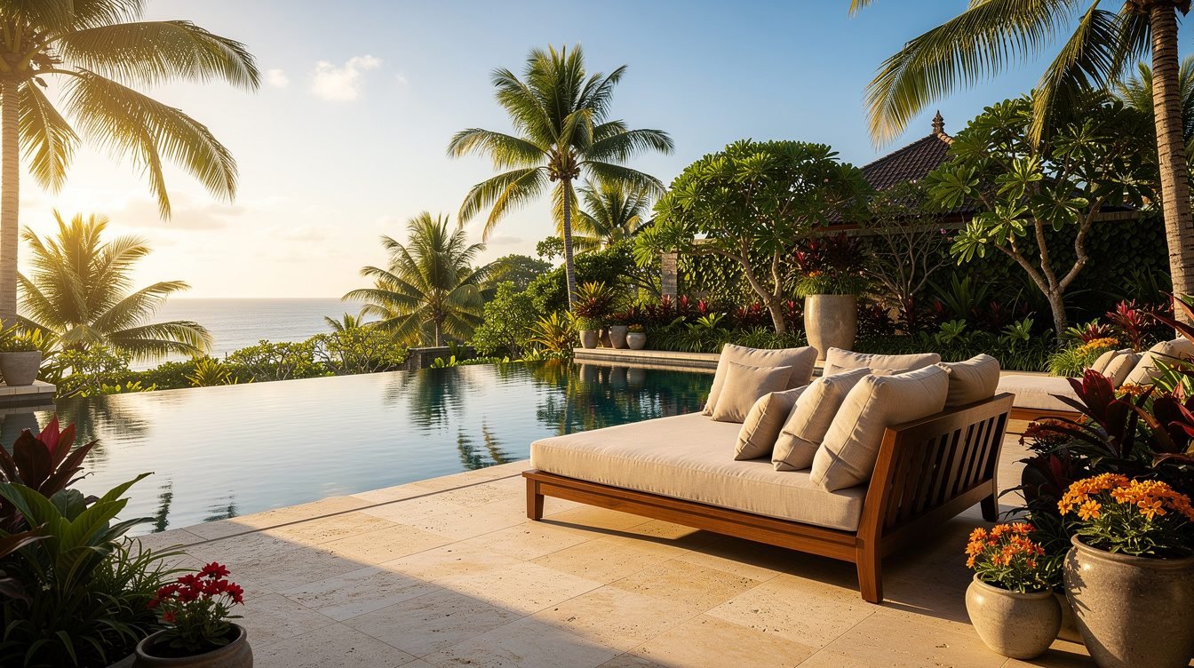 Bali villa pool deck afternoon