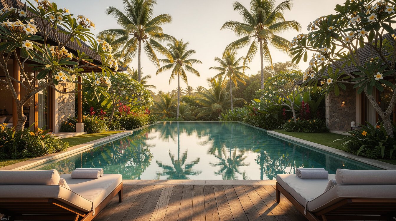 Private pool villa Ubud Bali tropical garden