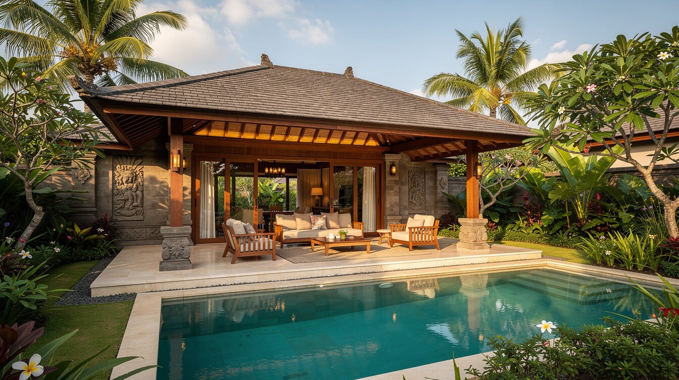 Spacious three-bedroom Bali villa with pool and garden