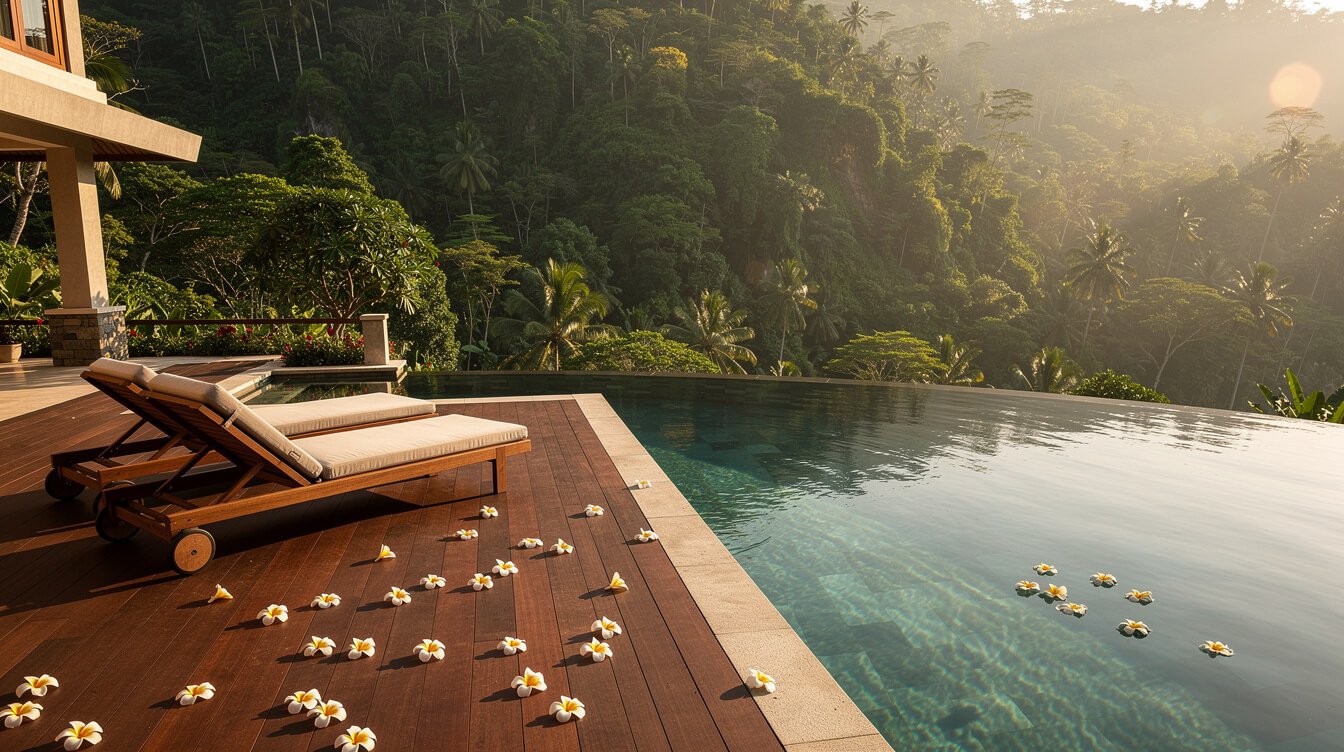 Villa Amrita pool deck Ubud Bali