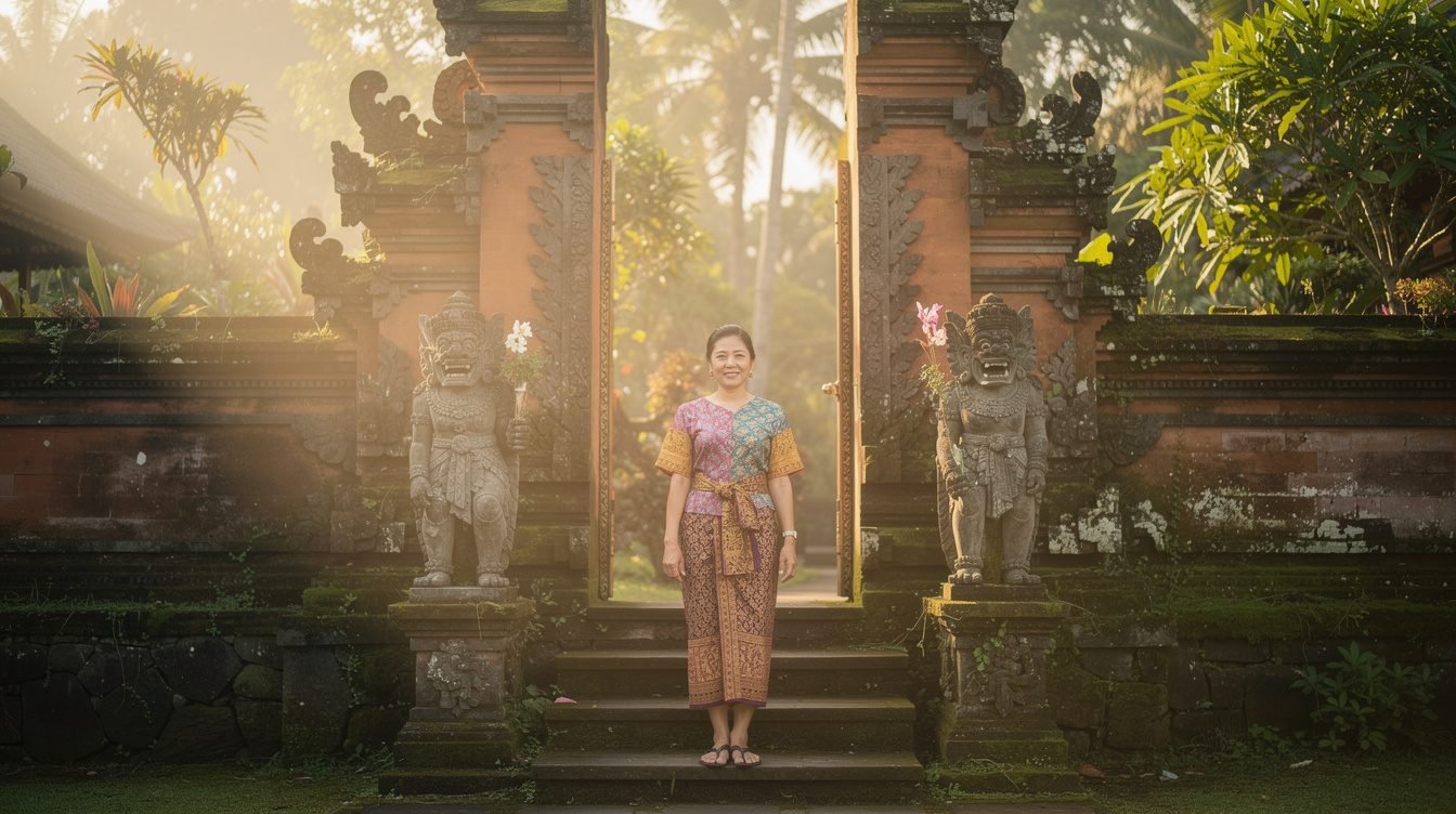 Bali temple attire sarong and sash