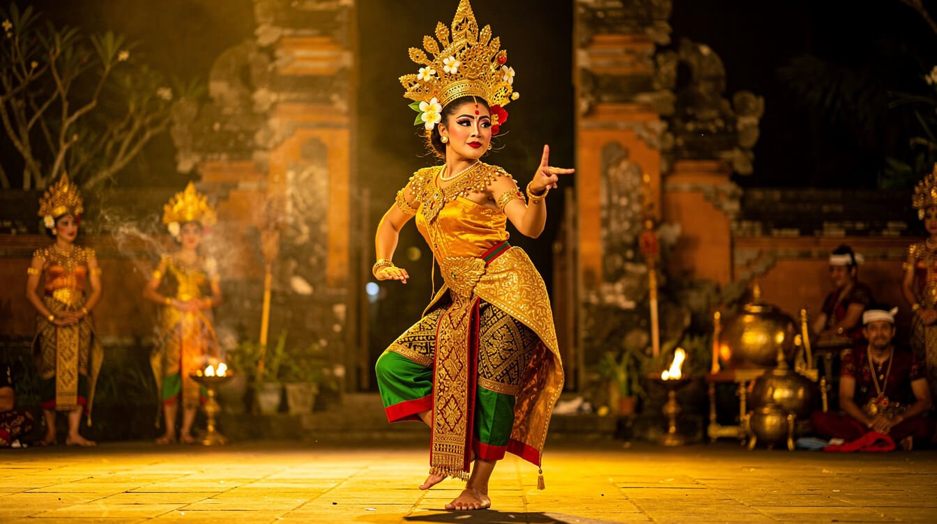 Balinese Legong dance performance at ARMA Ubud