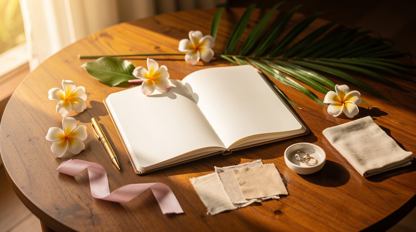 Planning details for a Bali elopement wedding