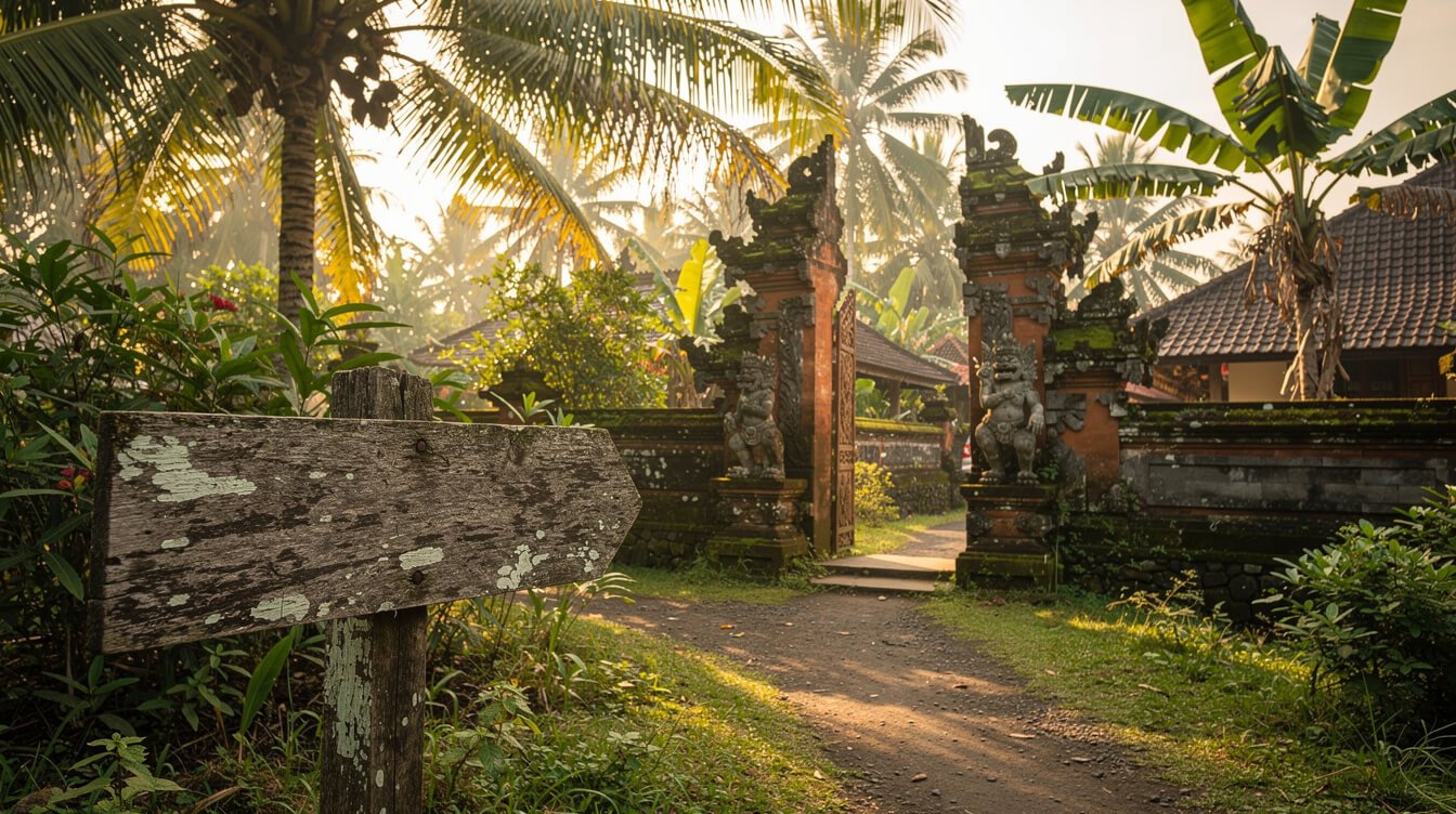 entrance to Campuhan Ridge Walk near Pura Gunung Lebah temple