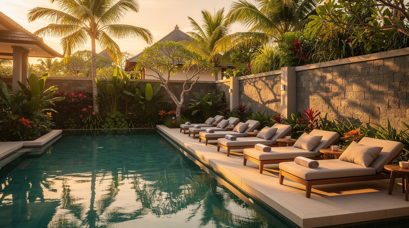 Villa Amrita pool deck Ubud