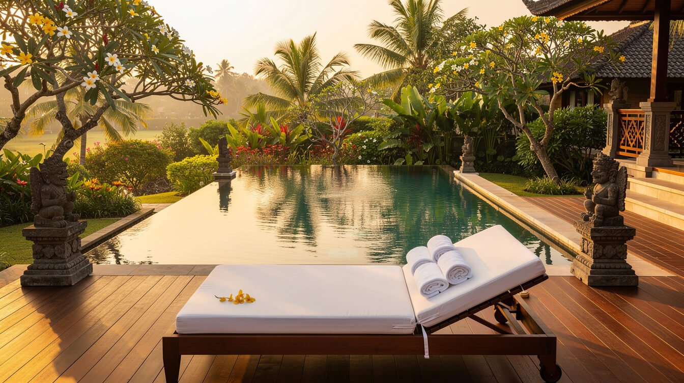 Villa Amrita pool deck Ubud Bali