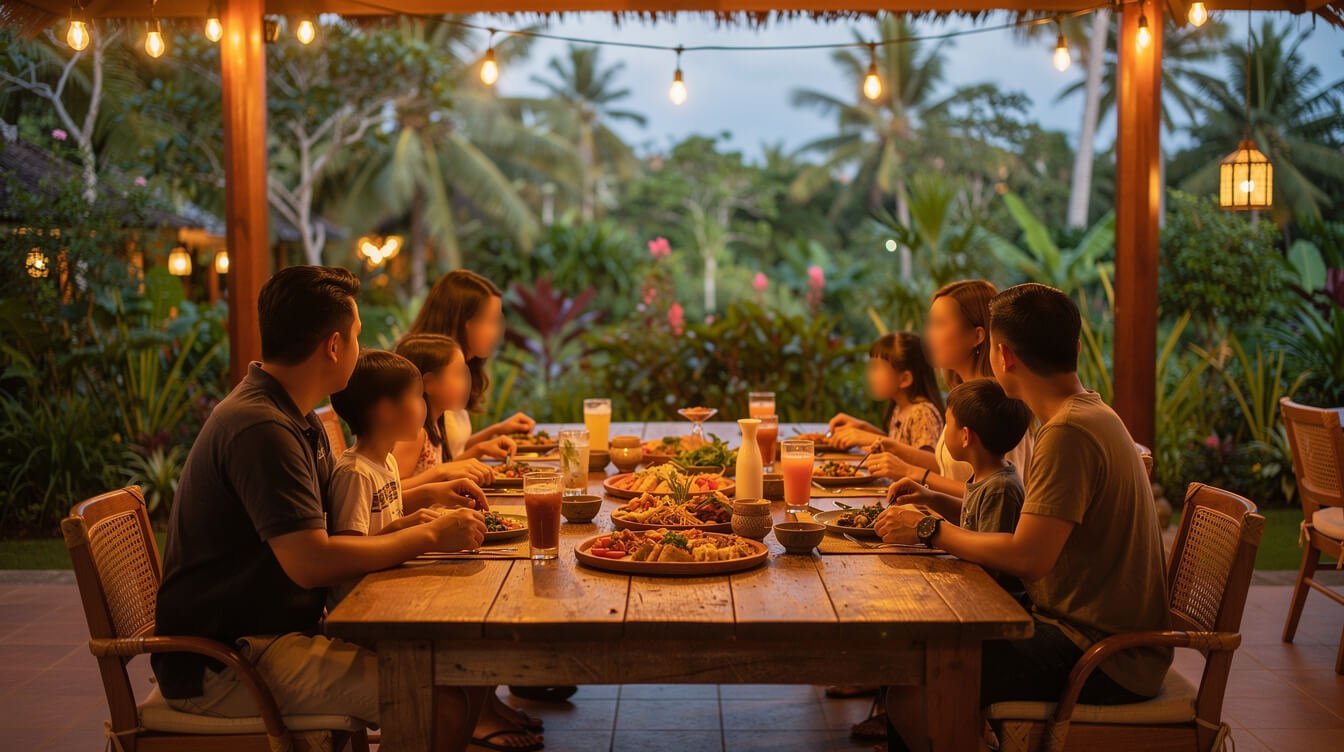 family group dining restaurant Ubud