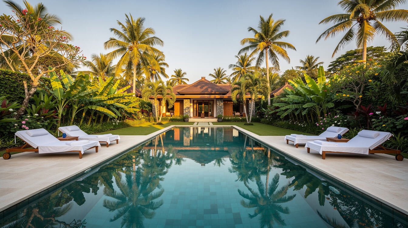 Private pool at a staffed villa in Ubud Bali