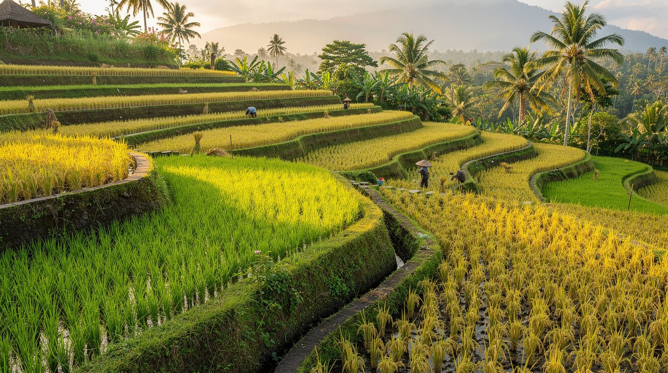 Tegallalang rice terrace landscape in Ubud Bali