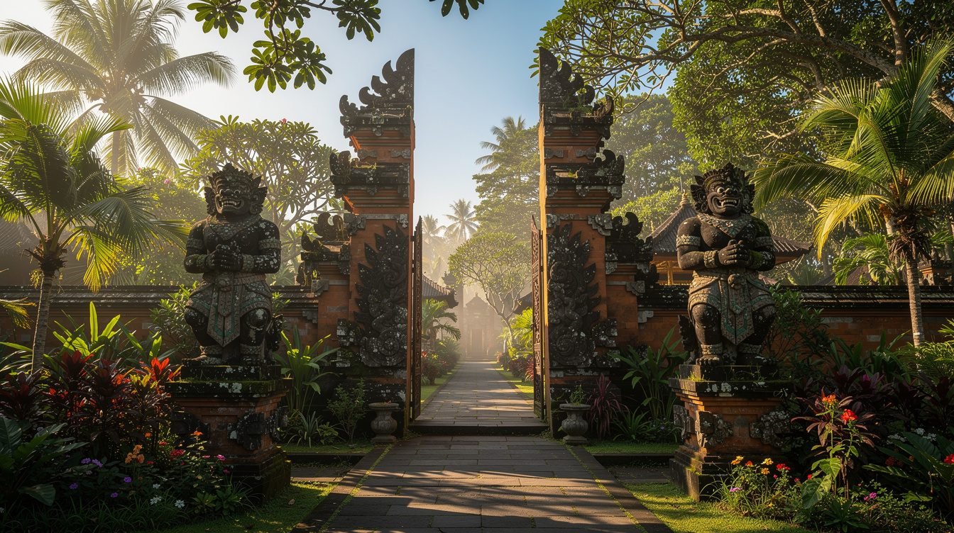 Ubud Royal Palace entrance with traditional Balinese architecture