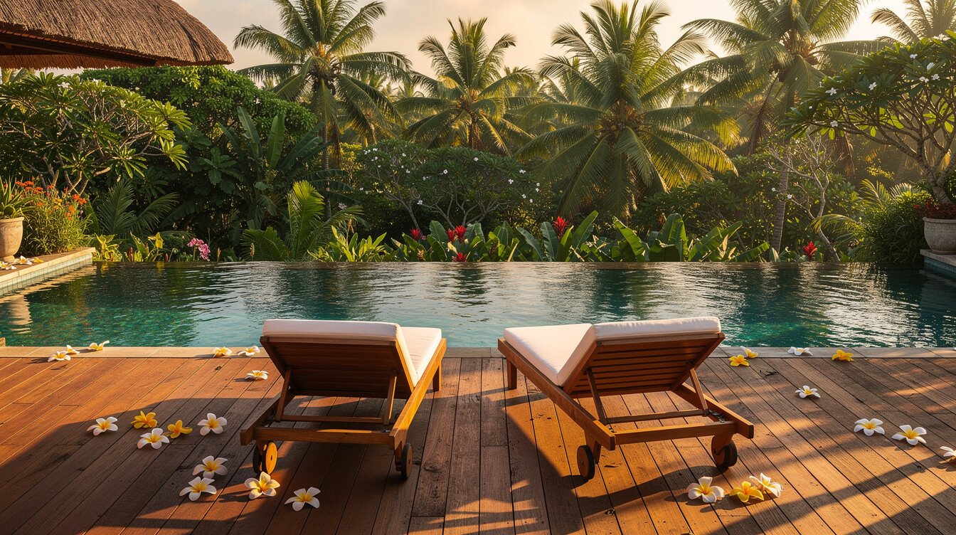 Villa Amrita pool deck Ubud