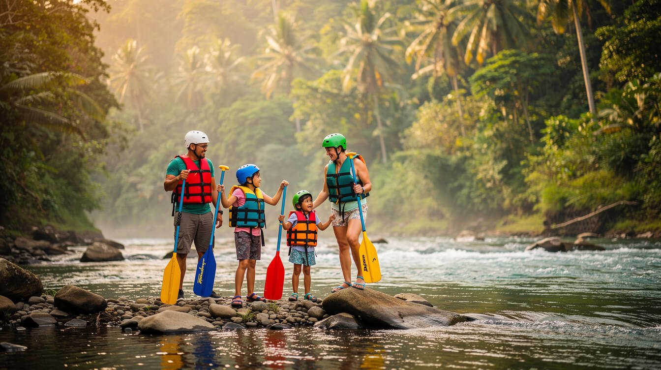 Family adventure activities near the Ayung River Ubud