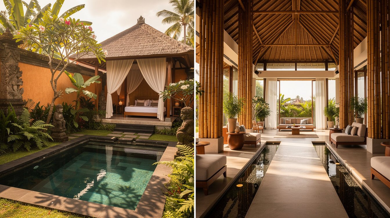 types of Bali resort accommodation from hotels to private villas