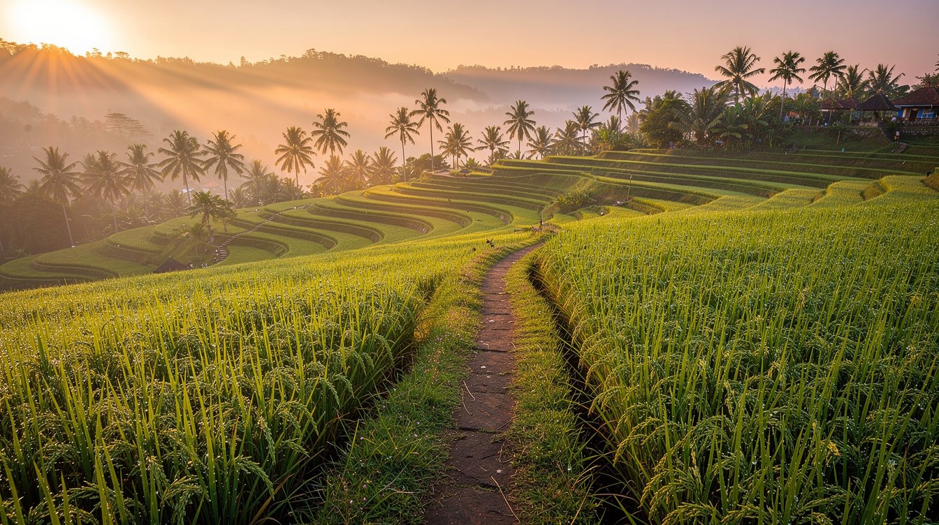 Ubud rice terraces sunrise bali honeymoon itinerary