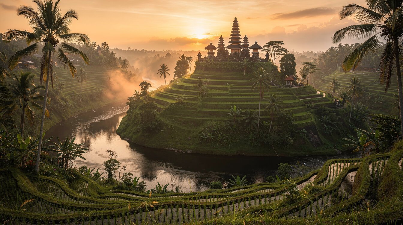 Ubud valley with rice terraces — the cultural heart of Bali resort region