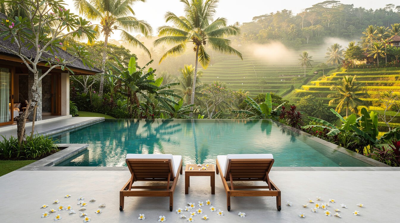 Villa Amrita private pool deck Ubud