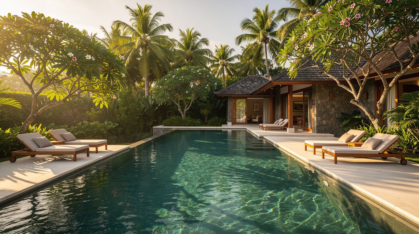Private villa pool deck Bali booking