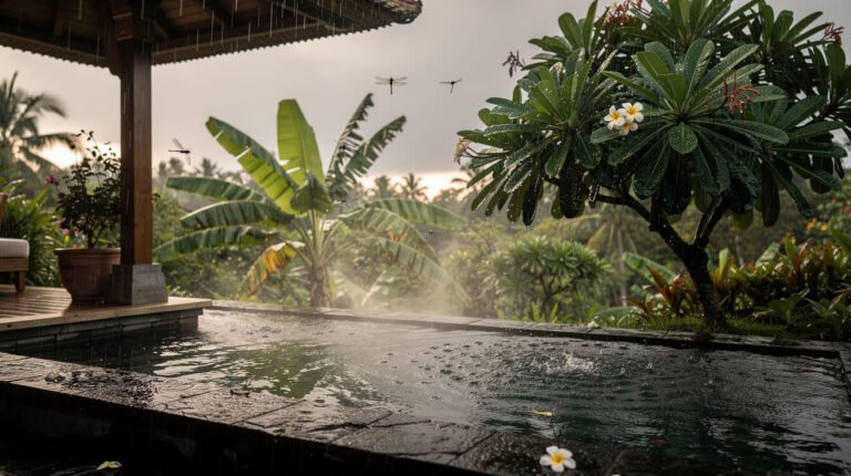What the Rain in Ubud Sounds Like on Warm Stone