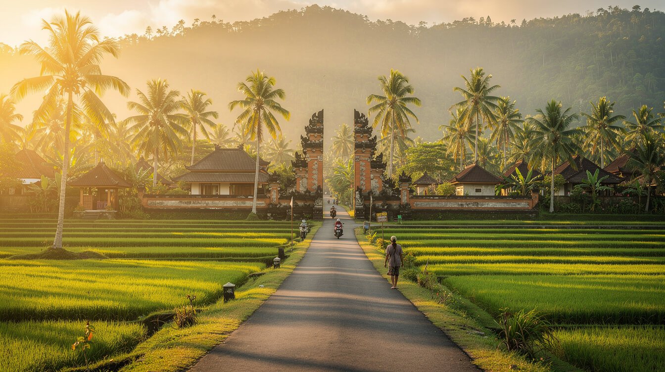 scenic drive through Bali countryside on the way to Ubud