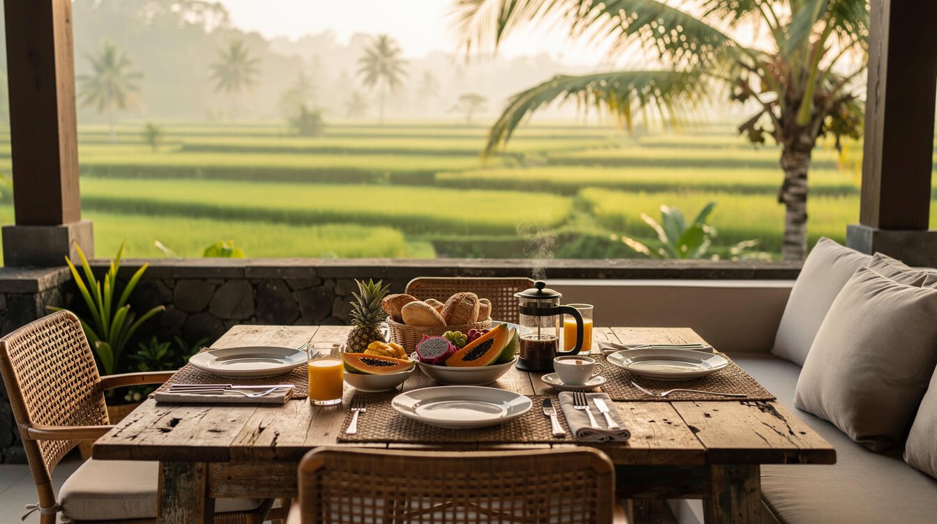 Private villa dining in Ubud Bali