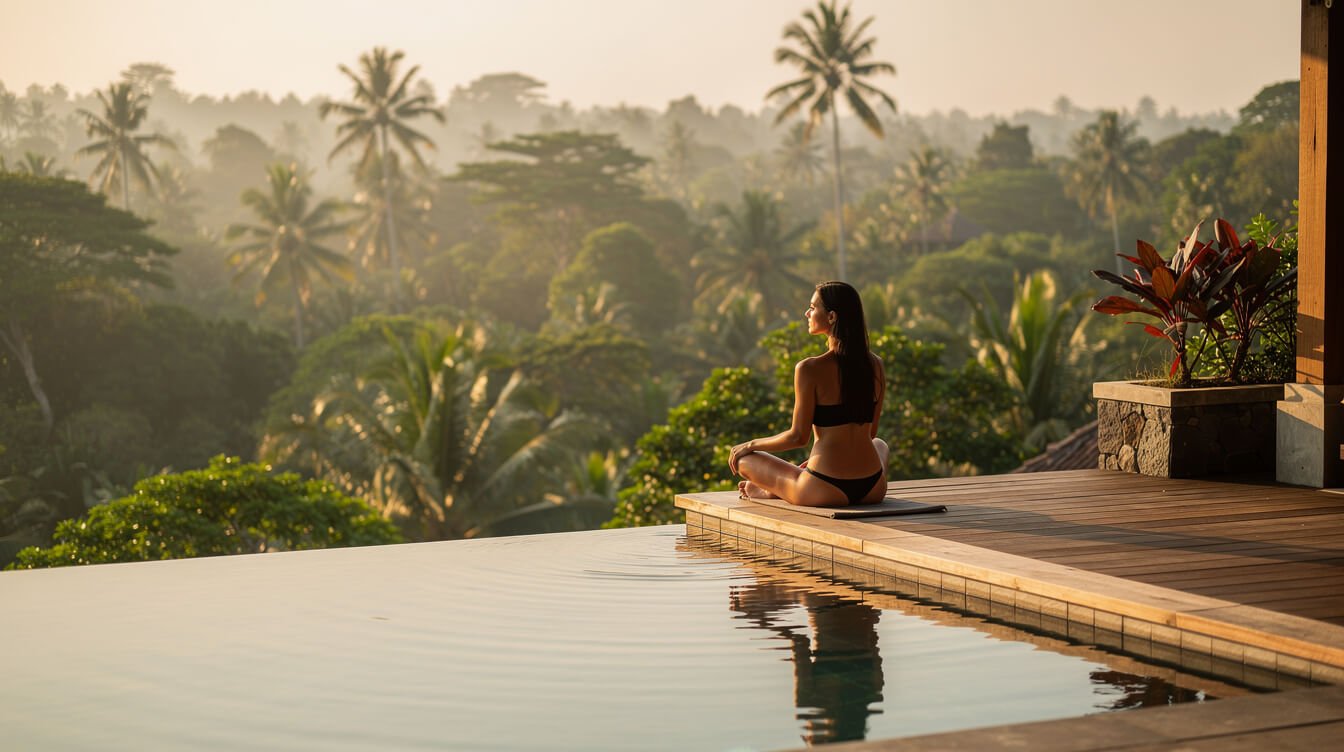 solo retreat planning at private pool villa in Ubud Bali