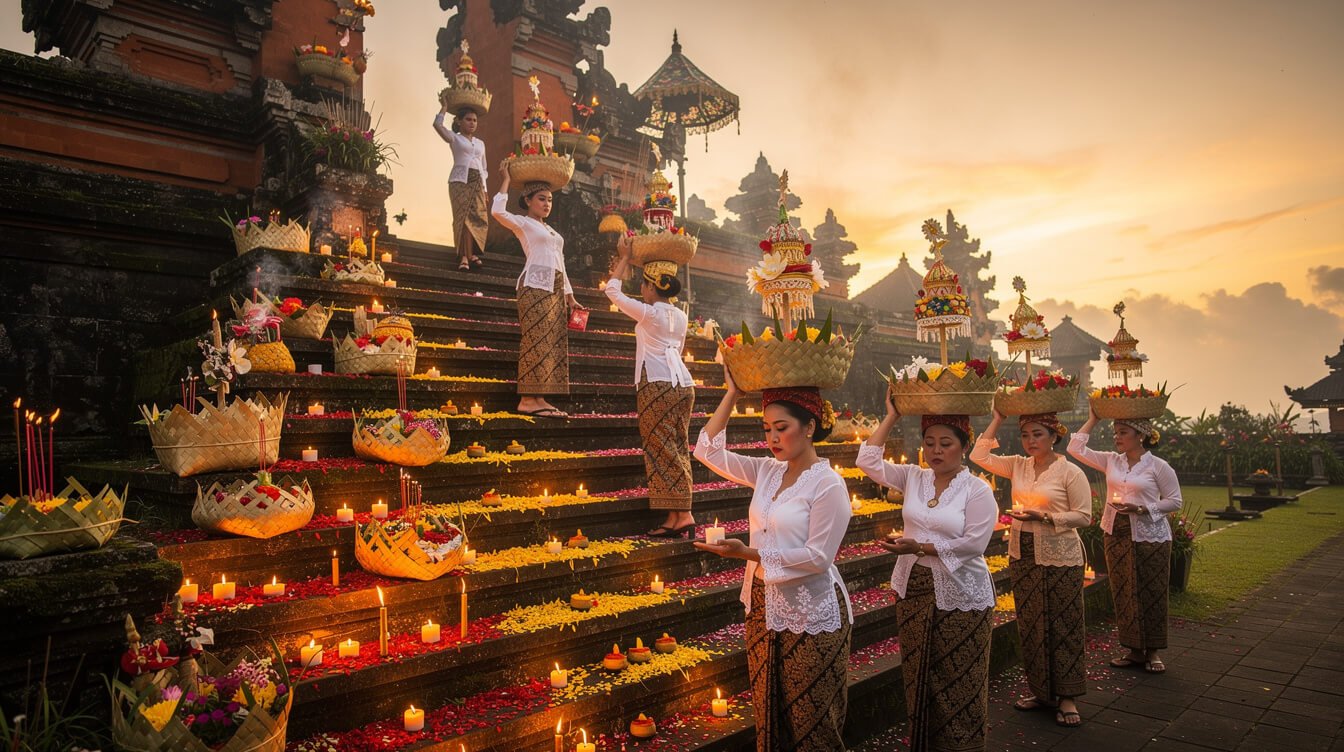 Balinese temple ceremony cultural calendar Ubud