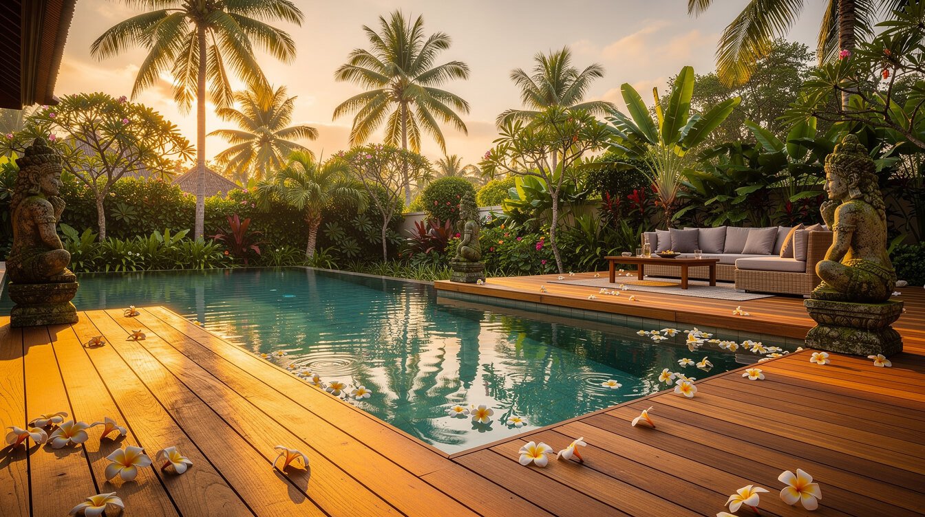 Villa Amrita pool deck Ubud
