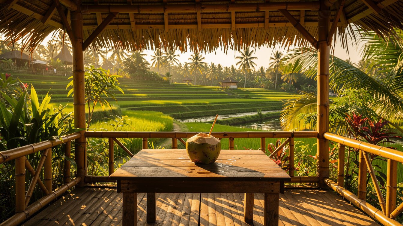 Cafe overlooking Ubud rice fields