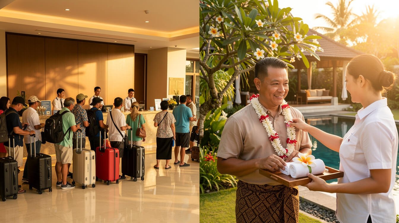 Villa with staff compared to hotel experience in Bali