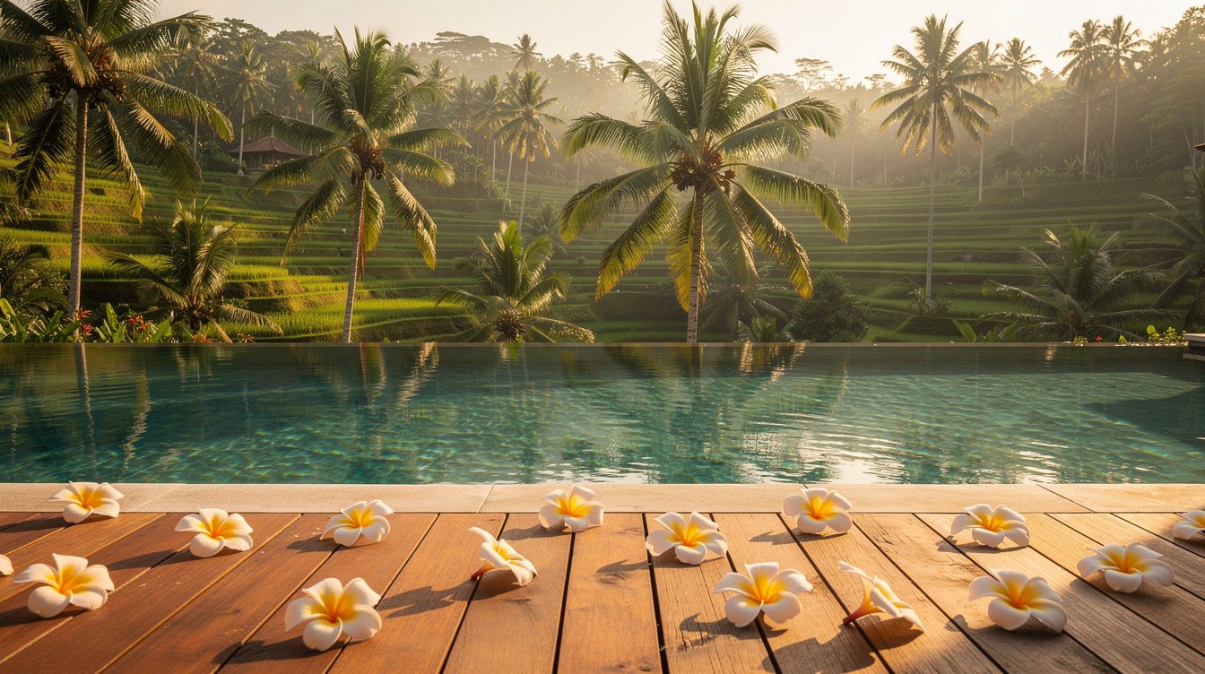 Private pool villa Ubud rice terrace view