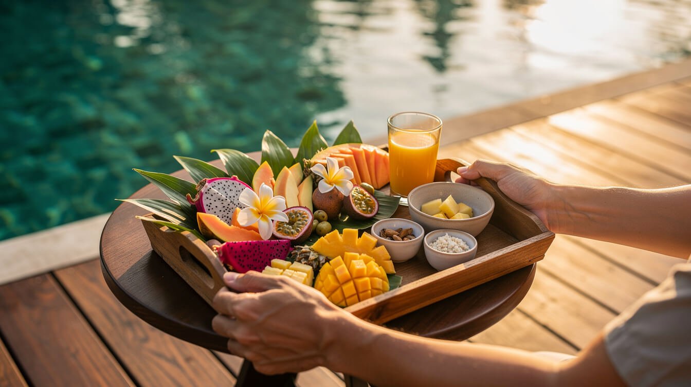 personal Balinese hospitality breakfast at a luxury villa