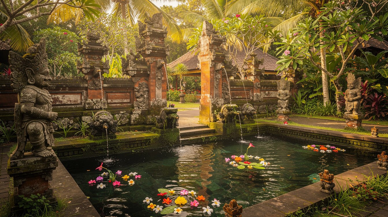 bali waterfall sacred water temple