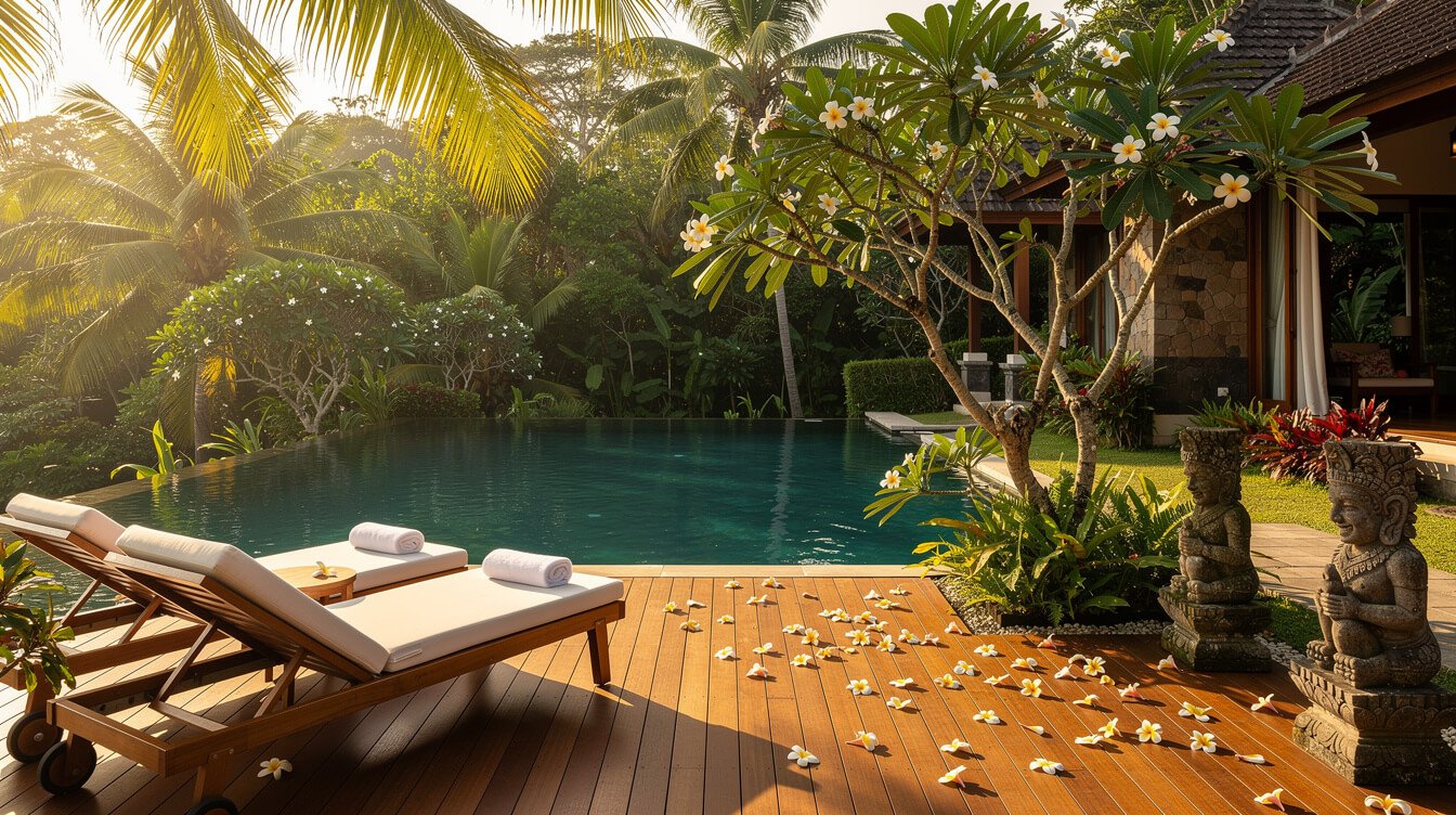 Villa Amrita private pool deck Ubud