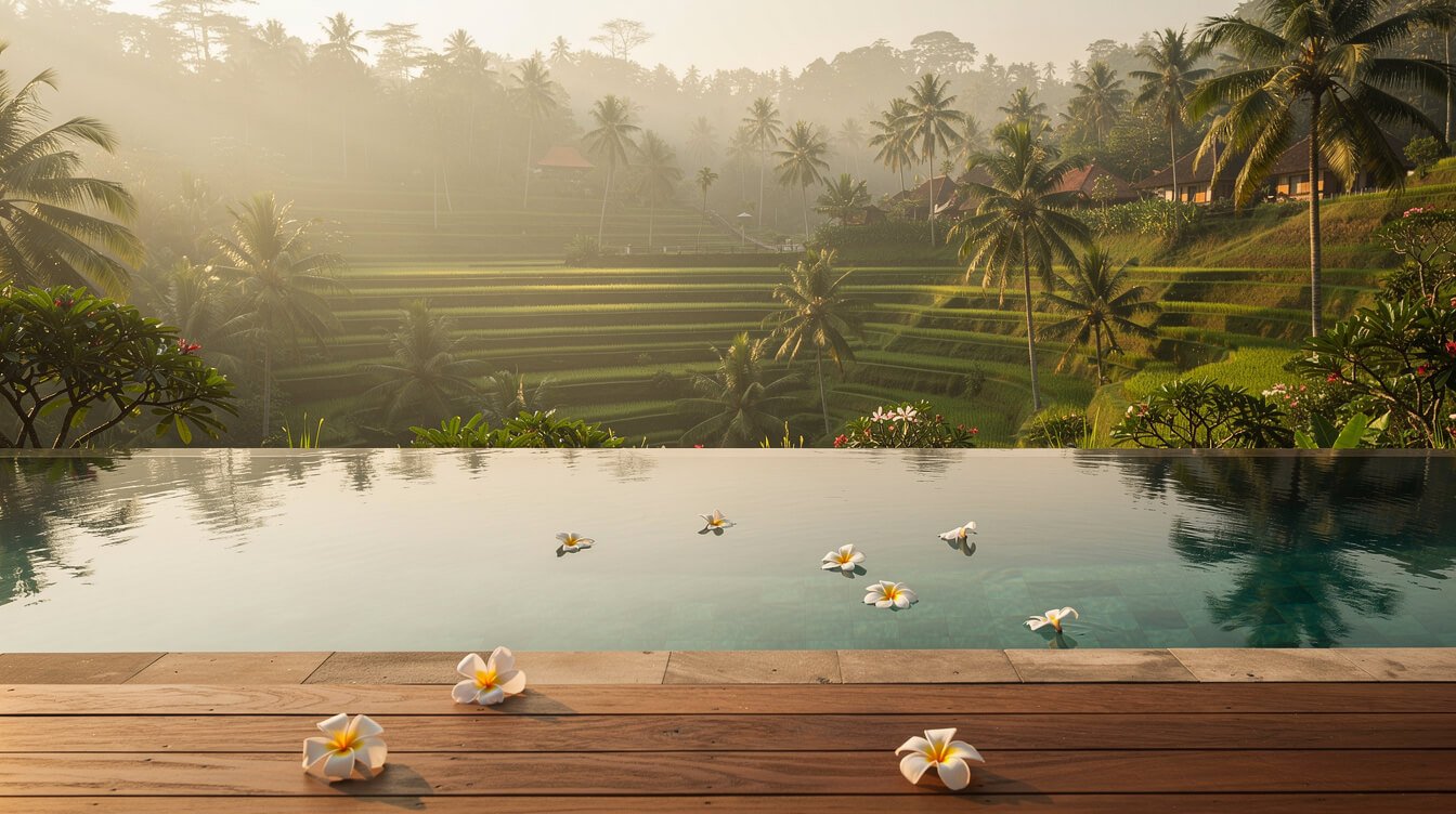 Villa Amrita pool deck Ubud