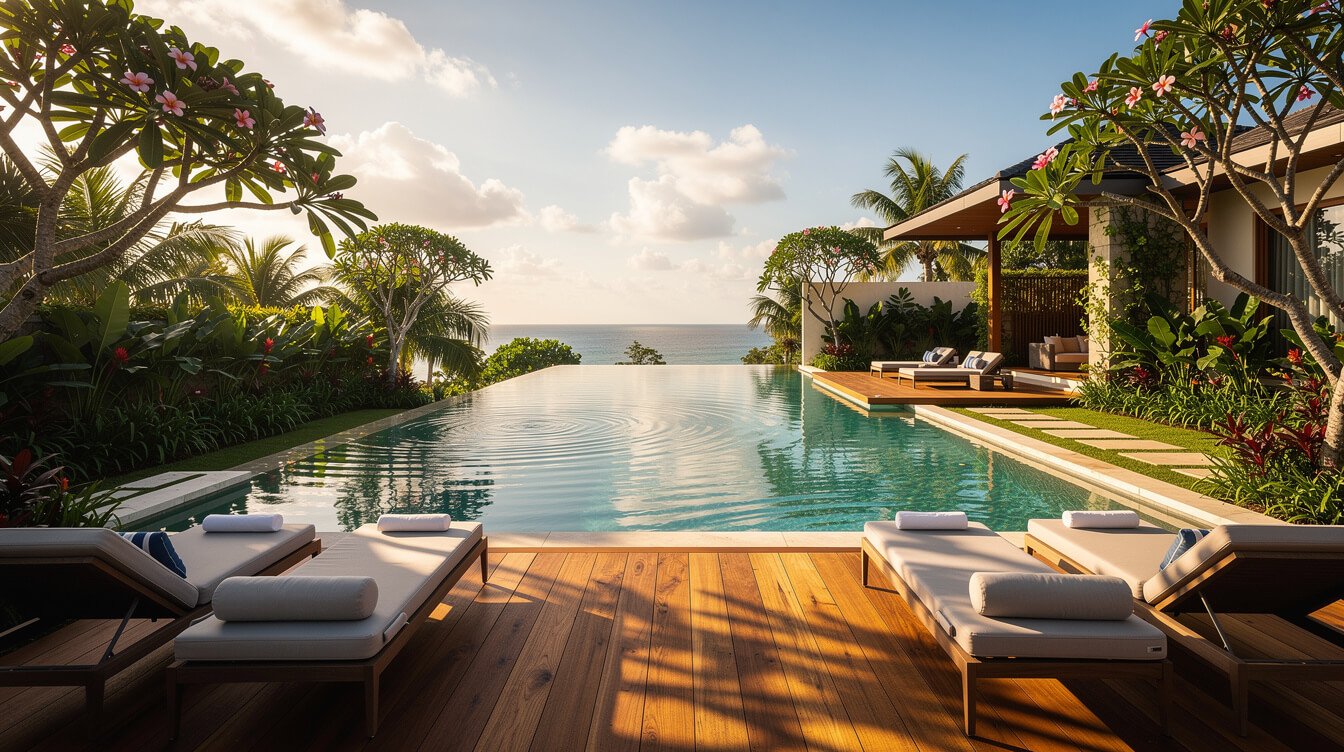Private infinity pool at a Bali villa