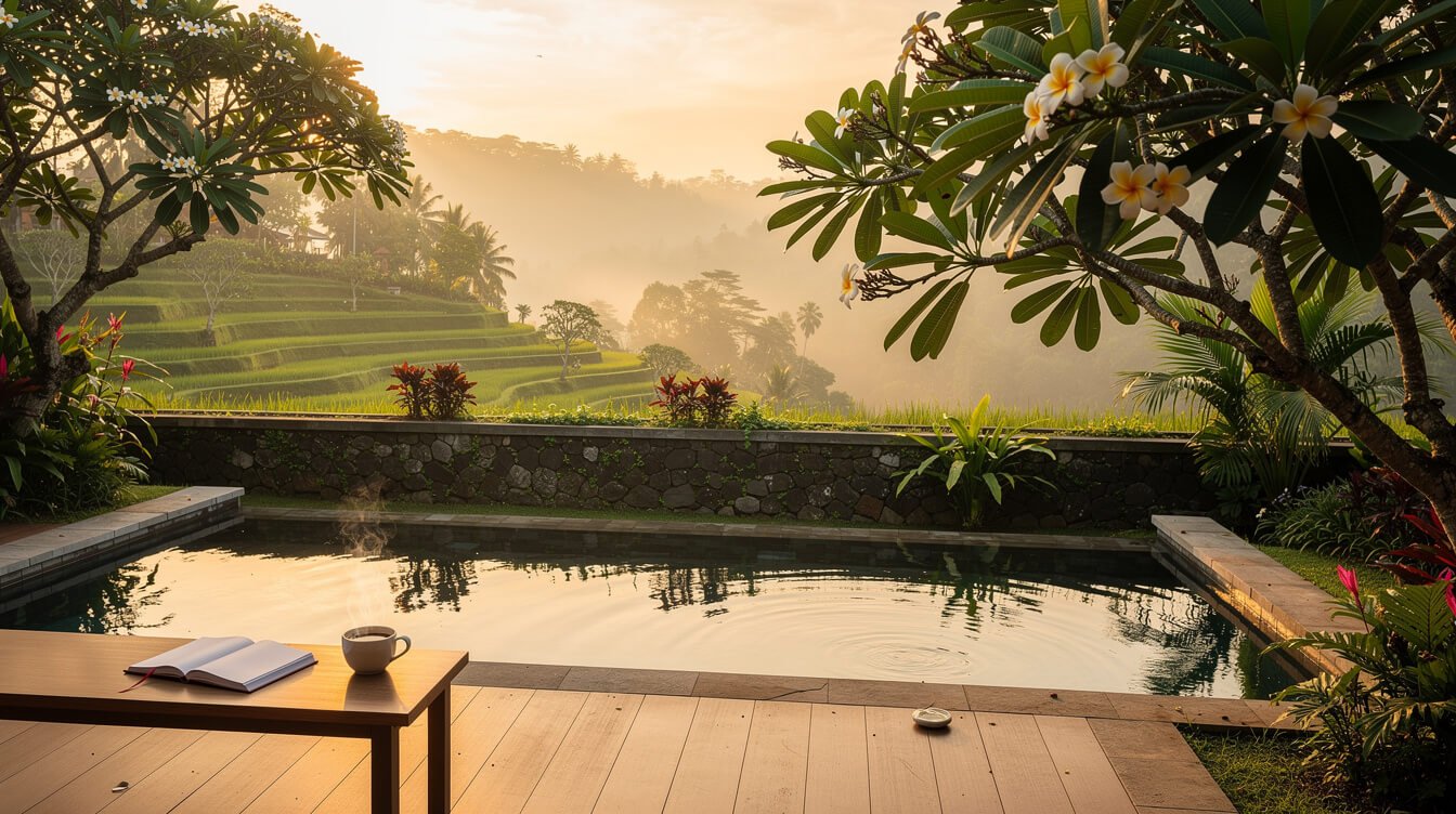 Morning at a private villa in Ubud before a spa day