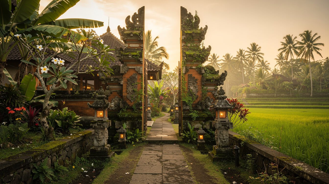 Traditional spa entrance in Ubud village