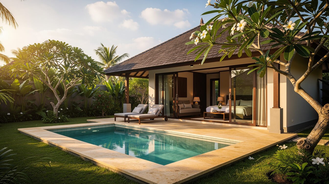 Private pool villa in tropical garden Bali