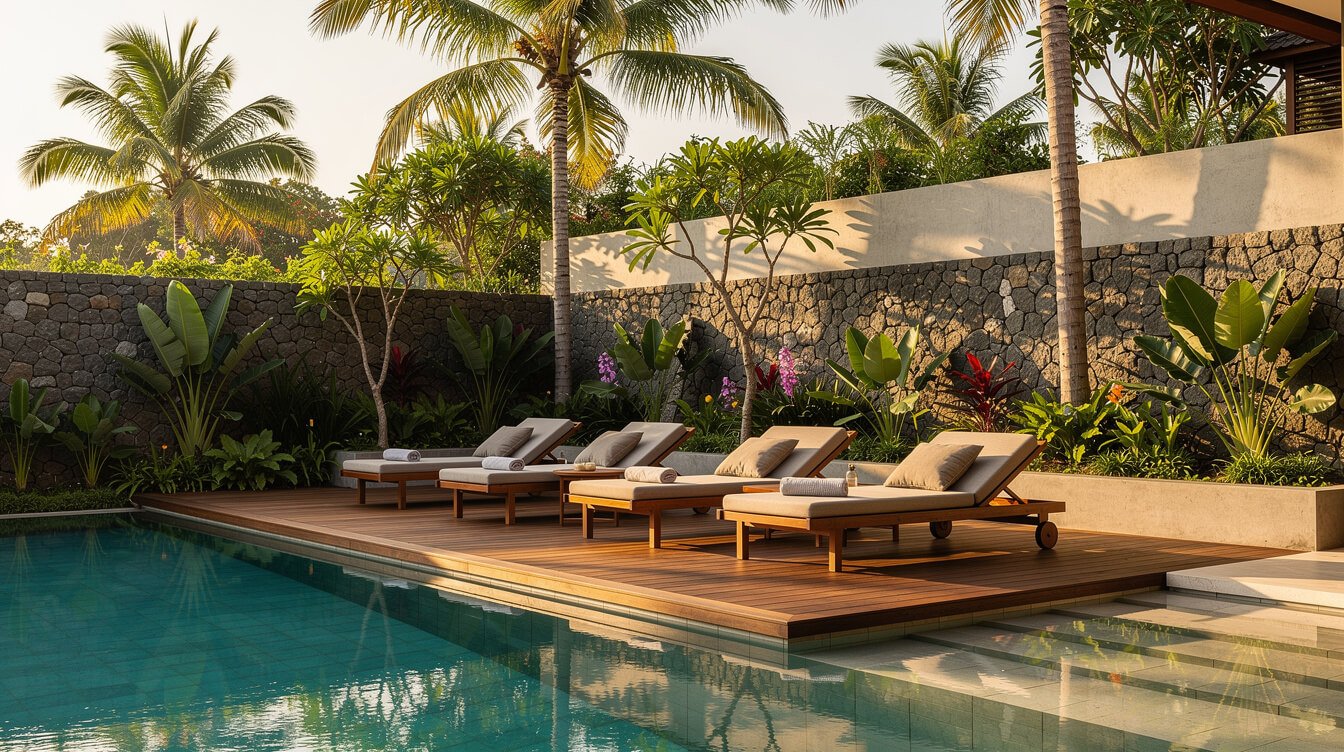 Villa Amrita pool deck in Ubud