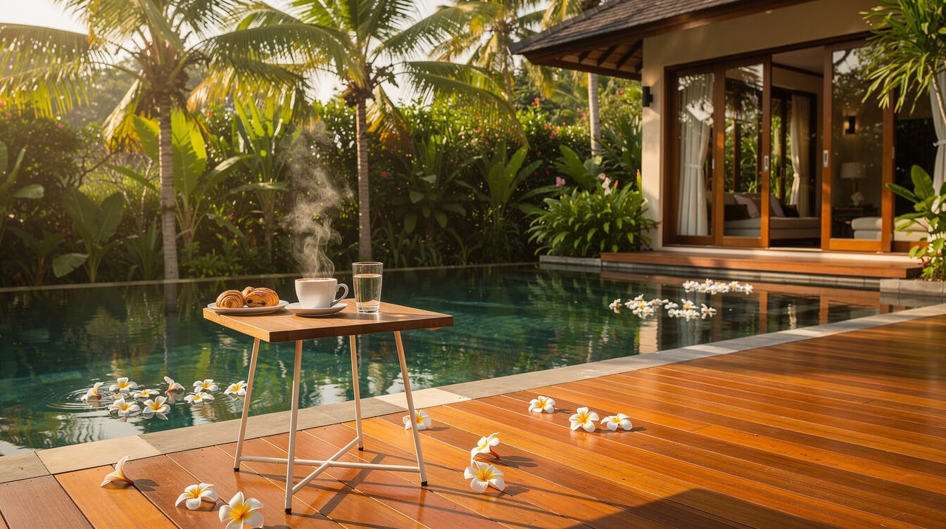 Villa Amrita private pool with tropical garden