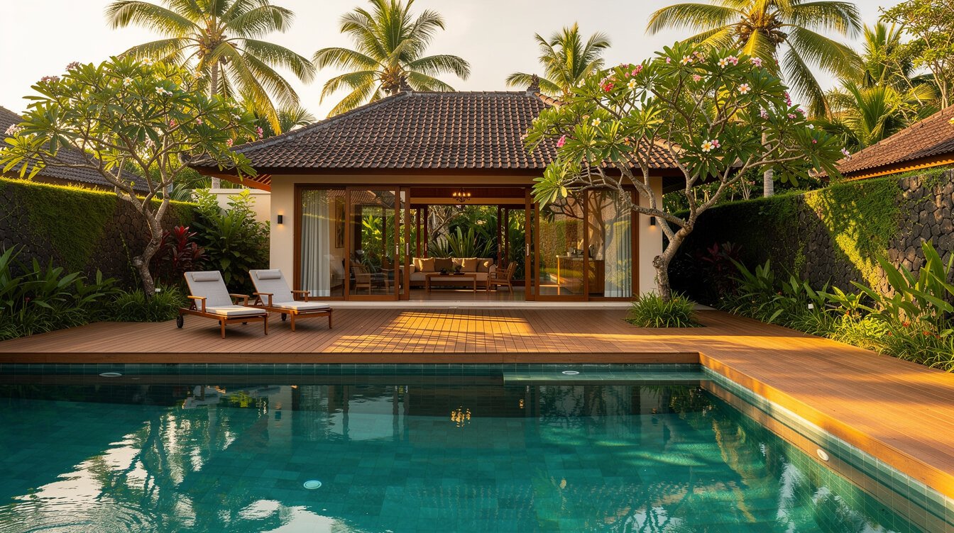 Balinese private pool villa exterior
