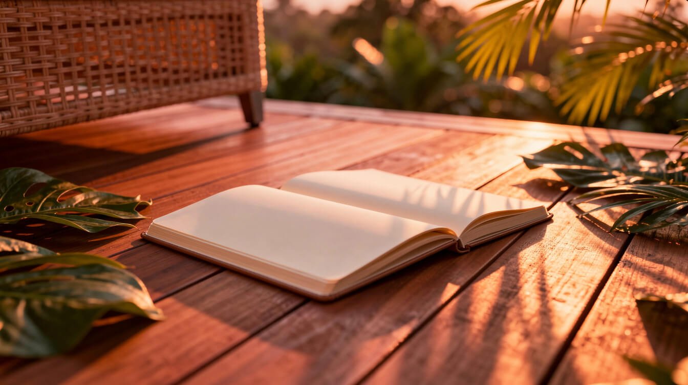 Tropical sunset notebook stay in touch