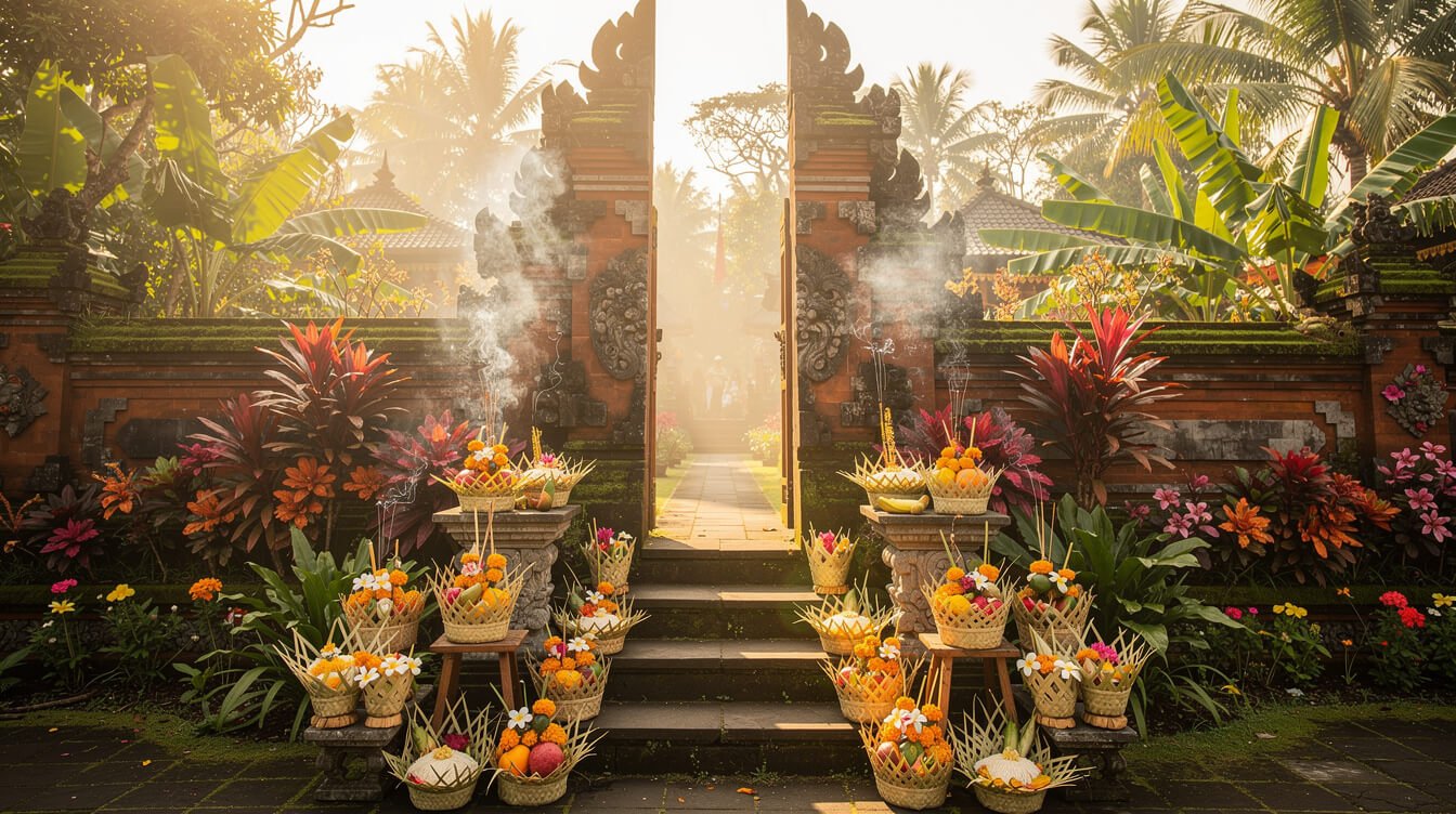 Balinese temple entrance for wedding blessing ceremony