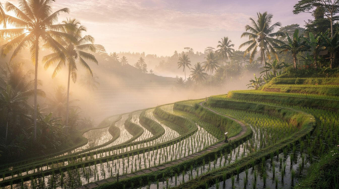 Ubud rice terraces at dawn — plan your Bali itinerary