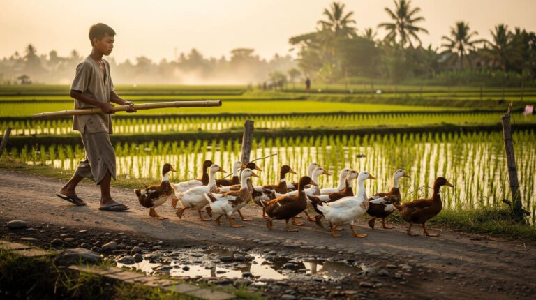 The Ducks That Cross the Lane at Six